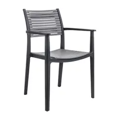 Z.E350,31 AKRON Πολυθρόνα PP Μαύρο /Γκρι 60x55x85cm