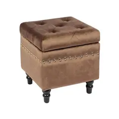 Z.E7036,1 LOKO σκαμπώ βοηθητικό Μαύρο /Ύφασμα Καφέ Velure 37x37x40cm