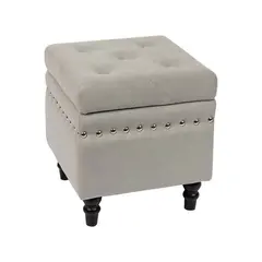 Z.E7036,2 LOKO σκαμπώ βοηθητικό Μαύρο /Ύφασμα Γκρι Velure 37x37x40cm