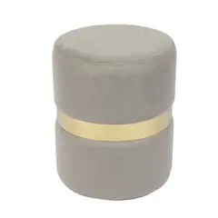 Z.E7037,4 TOMMY σκαμπώ βοηθητικό Χρυσό /Ύφασμα Γκρι Velure D.35 H.43cm