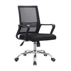 Z.EO256 BF2110 πολυθρόνα Χρώμιο /Mesh Μαύρο 	58x60x94/104cm