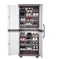 ΜΥΡΤΩ Πλαστική Ντουλάπα Παπουτσοθήκη σε ΜΠΕΖ-ΛΕΥΚΟ Χρώμα. Ελληνικής Κατασκευής 73x44x179h. MIRTO