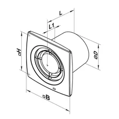 Ανεμιστήρας τοίχου με κορδόνι VENTS D100 x B152 x H120 x L108 x L1 1,5 mm 590910.0021