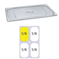 Καπάκι δοχείου γαστρονομίας ανοξείδωτο 18/10, GN1/4 (26.5x16.2cm). KAPP 14162