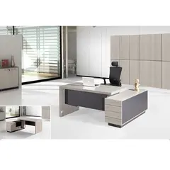 Z.EO813 PROGRESS Γραφείο Αναστρέψιμο Elm /Grey 180x80 /160x40 (H.76)cm