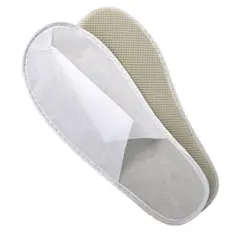 Ζεύγος Παντόφλες (Συσκ 200 ζευγών) non-woven λευκές οικονομικές, με σόλα 3mm. AM-505