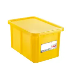 Δοχείο αποθήκευσης HACCP 55Lt (60x40x33cm), με καπάκι, -40/+90°C, κίτρινο, Gilac G119918