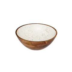 Ξύλινο Μπωλ για Μπουφέ φ25x7.5cm, Άσπρο WCC2525W - (Τιμή για 2 τεμάχια)