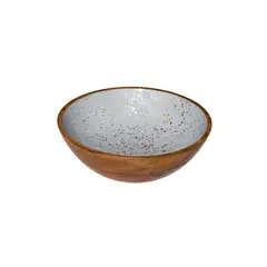 Ξύλινο Μπωλ για Μπουφέ φ25x7.5cm, Γκρι WCC2525G - (Τιμή για 2 τεμάχια)