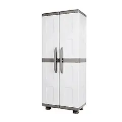 Δίφυλλη Ντουλάπα Ηλέκτρα Πλαστική με ράφια σε ΓΚΡΙ-ΑΝΘΡΑΚΙ Χρώμα. Ελληνικής Κατασκευής 73x44x179h. HLEKTRA