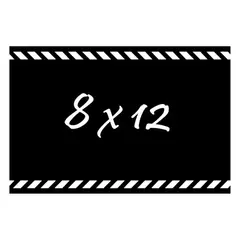 Πακέτο 12 αυτοκόλλητα επανεγγράψιμες κάρτες, Μαύρες Bullet, 8x12cm HKR05-3812-AY