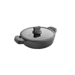 Κατσαρόλα αλουμινίου φ32xΥ8cm, με καπάκι, Titanium PRO, 2 χερούλια σιλικόνης, Lacor.27732