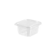 Σκεύος PET Διάφανο Ορθογώνιο 375cc, 9.5x10x5cm, με Καπάκι (τιμή για 100 τεμάχια) PET-A2-375CC