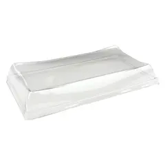 Καπάκι διάφανο πλαστικό 12x22x3cm, Μίας Χρήσης, RPET, Μαύρος, Sabert (τιμή για 50 τεμάχια) DOM51222