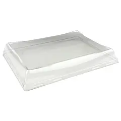 Καπάκι διάφανο πλαστικό 16x22x3cm, Μίας Χρήσης, RPET, Μαύρος, Sabert (τιμή για 50 τεμάχια) DOM51622