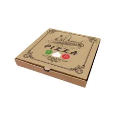 Κουτί Πίτσας Μικροβέλε, σχέδιο Pizza Καφέ, 40x40x5cm (τιμή για 100 τεμάχια) /PZ-BR