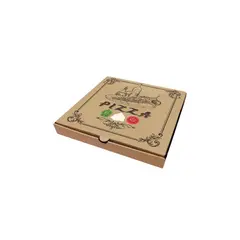 Κουτί Πίτσας Μικροβέλε, σχέδιο Pizza Καφέ, 28x28x4.2cm (τιμή για 100 τεμάχια)  /PZ-BR