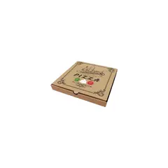 Κουτί Πίτσας Μικροβέλε, σχέδιο Pizza Καφέ, 20x20x4.2cm (τιμή για 100 τεμάχια) /PZ-BR