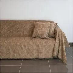 Ριχτάρι διθέσιου καναπέ 250x180cm, ακρυλικό σενίλ, καφέ, 21C01BR2
