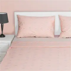 Σετ Μαξ/κες + Σεντόνια διπλά FLAT, 240x260cm, 100% βαμβ., 144 κλωστές, siliconized, λουλούδι ροζ BST-S2-PFL-PK