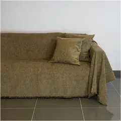Ριχτάρι πολυθρόνας 180x180cm, ακρυλικό σενίλ, καφέ, 21C02BR1