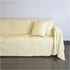 Ριχτάρι πολυθρόνας 180x180cm, ακρυλικό σενίλ, ιβουάρ,18C01IV1