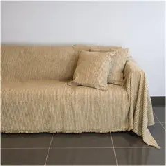 Ριχτάρι διθέσιου καναπέ 250x180cm, ακρυλικό σενίλ, μπεζ 18C01BG2