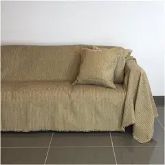 Ριχτάρι τριθέσιου καναπέ 300x180cm, ακρυλικό σενίλ, καφέ,18C01BR3