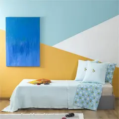Κουβέρτα Παιδική, 100% βαμβάκι, 160x240cm, Μέλισσα, Σιέλ ZOU-BD-260