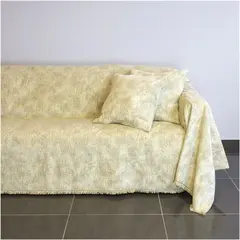 Ριχτάρι διθέσιου καναπέ 250x180cm, ακρυλικό σενίλ, μπεζ, 21C01BG2