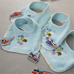 Σετ 4 τμχ. Σαλιάρες Βρεφικές, Μελισσα, 20x29cm, Σιέλ ZOU-BD-224