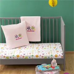 Σετ Σεντόνια Παιδικά, 115x180cm, 100% βαμβάκι, 200 κλωστές, Λουλούδι ZOU-BD-134