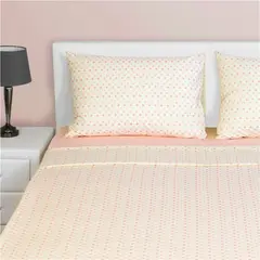 Σετ 2 μαξιλαροθήκες 52x72+15cm, 100% βαμβακερό, 144 κλωστές, siliconized, πουά ροζ PC2-S-PSP-PK