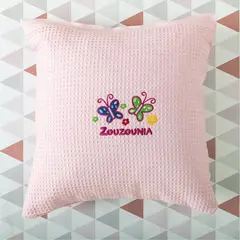 Σετ 2 τμχ Βρεφικές Μαξιλαροθήκες, 100% Βαμβάκι, 48X48cm, Πεταλούδα, Ροζ ZOU-BD-437
