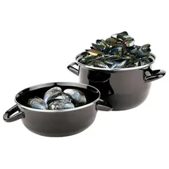 Κατσαρόλα εμαγιέ για 1Kg μύδια, 18x11cm, με καπάκι EA-8216