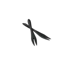 Πηρουνάκι 9cm Bamboo, Πολυτελείας, Μαύρο, Leone (τιμή για 12 τεμάχια) S0032.Z