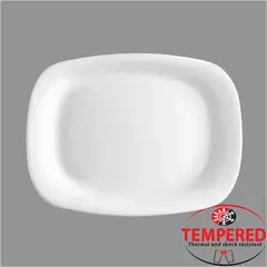 Οβάλ Πιατέλα Οπαλίνης 24x34 cm, Λευκή, Tempered, Σειρά Parma, Bormioli Rocco (τιμή για 6 τεμάχια) PRM-OP-24X34