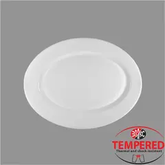 Πιατέλα Οπαλίνης Οβάλ 30x22,5 cm, Λευκή, Tempered, Σειρά Toledo, Bormioli Rocco (τιμή για 6 τεμάχια) TOL-OP-30