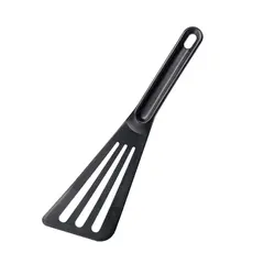 Σπατουλα τρυπητή Exoglass Pelton, 9x15cm, μήκος 30cm, μαύρη, αντοχή έως +220°C, Matfer MF.112419