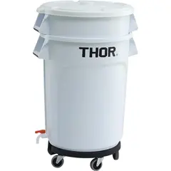 Κάδος φύλαξης/μεταφοράς τροφίμων 121Lt, με καπάκι και ρόδες, Trust TR.8422/WH