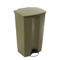 Κάδος πλαστικός με πεντάλ, STEP-ON, ενισχυμένος, 87Lt, 50.2x44.7x82.6cm, μπεζ, TRUST TR.1255/BG