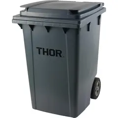 Κάδος Πλαστικός THOR βαριάς κατασκευής 190LT, με ρόδες & καπάκι, 72.4x59.4x92.7cm, γκρι, TRUST TR.1021/GY