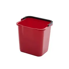 Πλαστικός κουβάς με χερούλι 4.7lt, 21.3x17.7x21.5cm, στοιβαζόμενος, κόκκινος. Trust TR.5265/RD