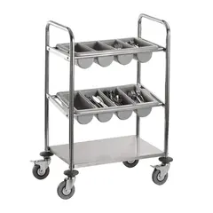 Ανοξείδωτο καρότσι για μαχαιροπηρούνα 2x4 θέσεις + 1 ράφι, CCT-L3