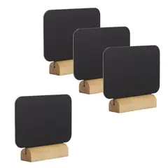 Σετ 4 τεμ Επιτραπέζιες σημάνσεις 7.5x9x2cm, με ξύλινη βάση FBT-RECT-4