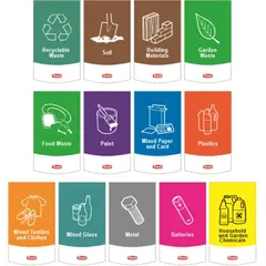 Πακέτο 13 αυτοκόλλητα ενδείξεων για κάδους, SVELTE, 13x23cm, TRUST TR.1845/M3