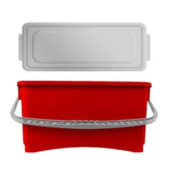 Κάδος με καπάκι & χερούλι, προ-μουλιάσματος, 26x58x28cm για τρόλλεϋ TTS Cleaning LINE-BS-20LT/RD