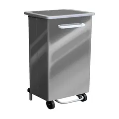 Κάδος τροχήλατος INOX με pedal και καπάκι, 90L, 47x37xΥ83cm 749A/90