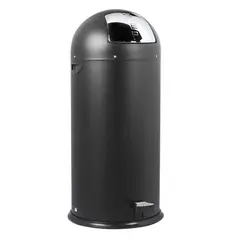 Κάδος Μεταλλικός με pedal + Push Κάλυμμα, 52L, φ38xΥ89cm, Μαύρος, Stil-Casa Italy CPP52-MB