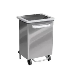 Κάδος τροχήλατος INOX με pedal και καπάκι, 70L, 47x37xΥ70cm, Stil-Casa Italy 750A/70